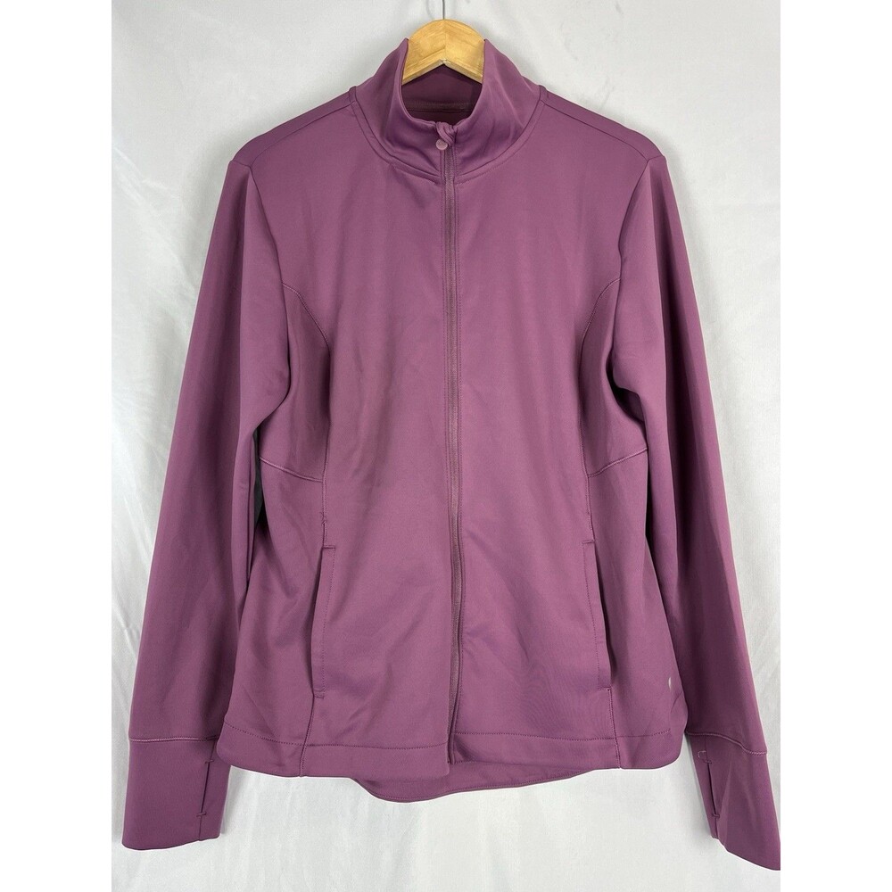 Apana Jacket Women XL Purple Full Zip Athletic Yoga Lightweight - Picture 2 of 12